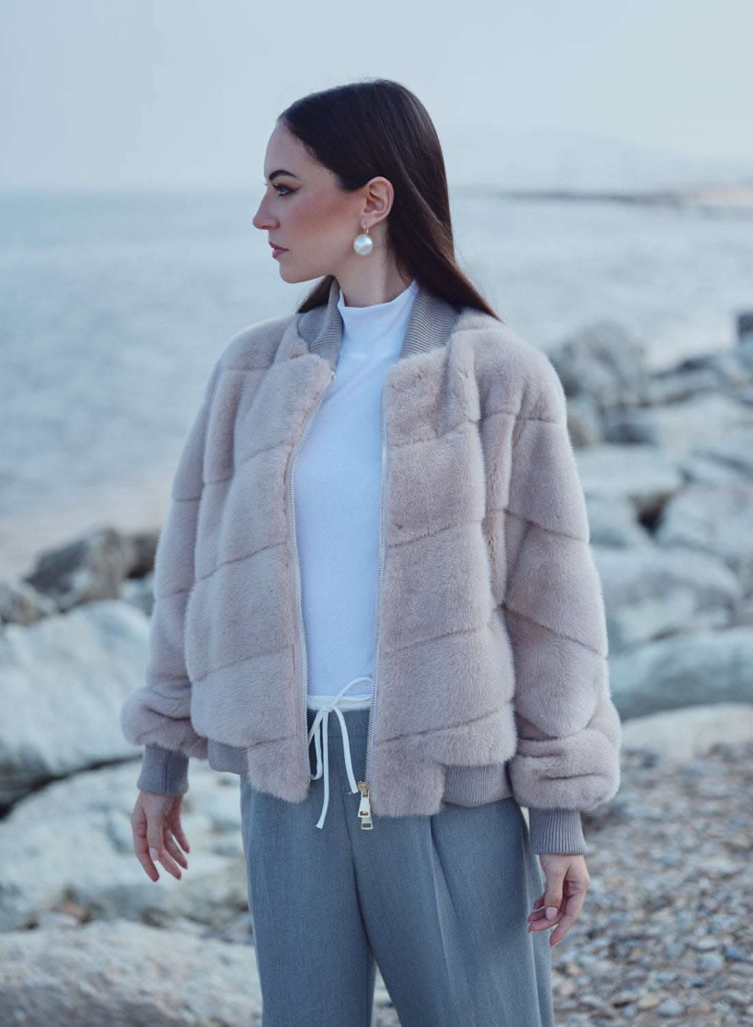 Short bomber jacket | 65 cm