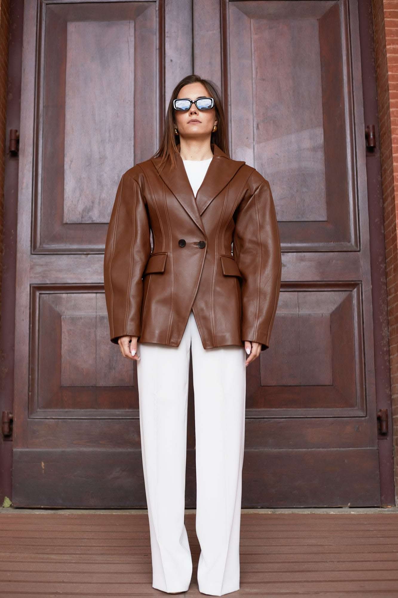 Leather blazer - 70 cm