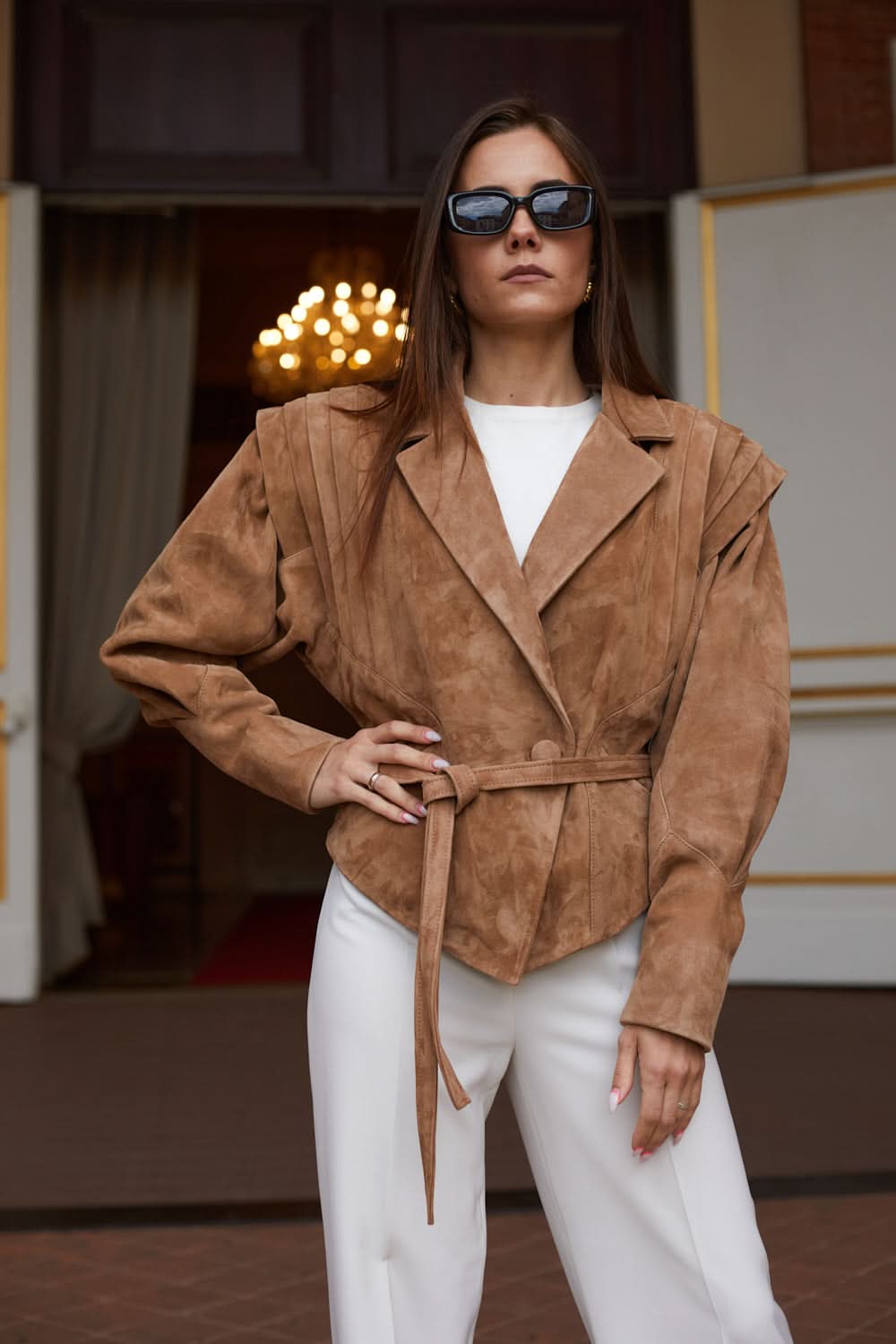 Giacca di camoscio 60 cm