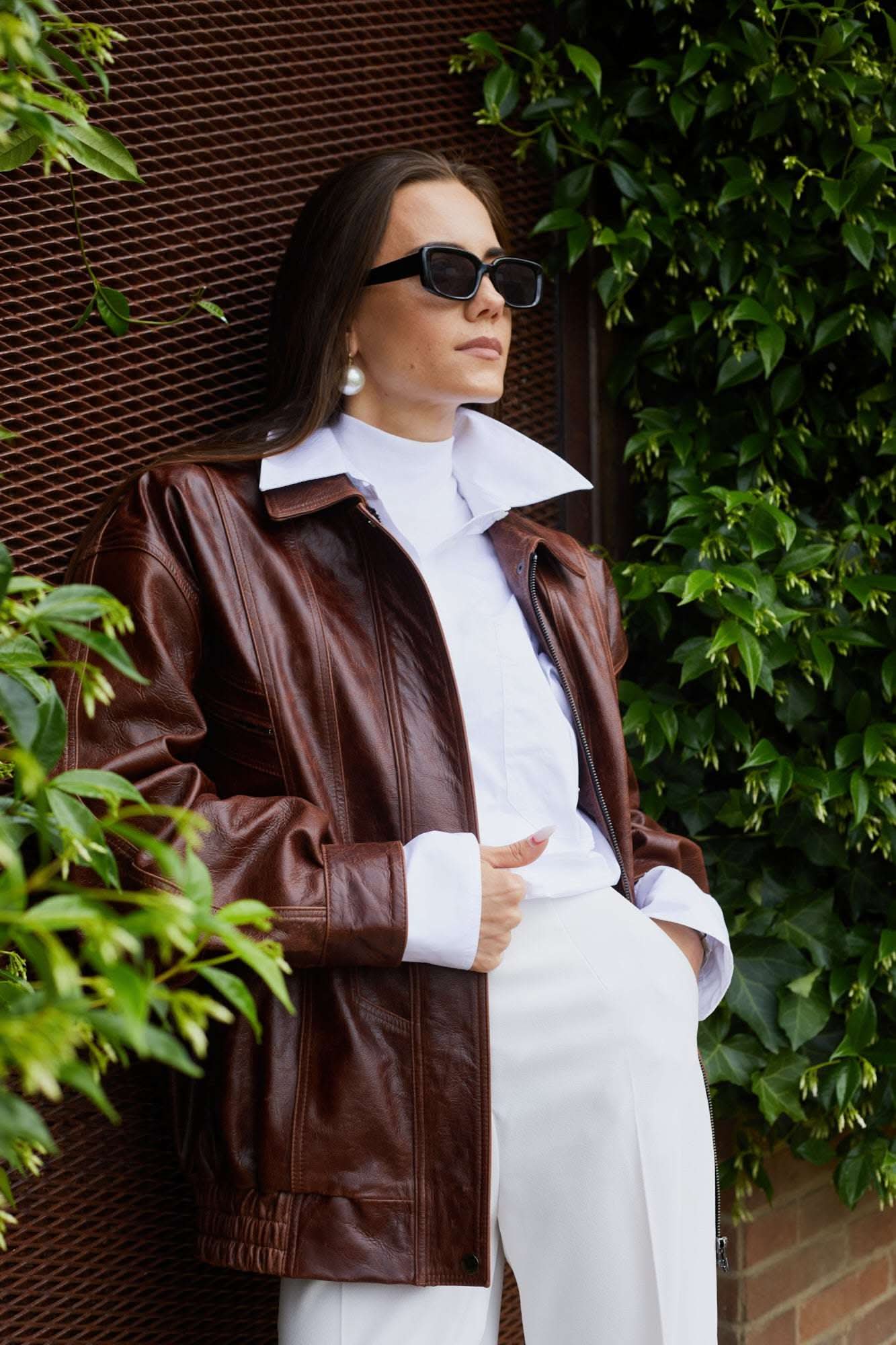 Vintage leather bomber