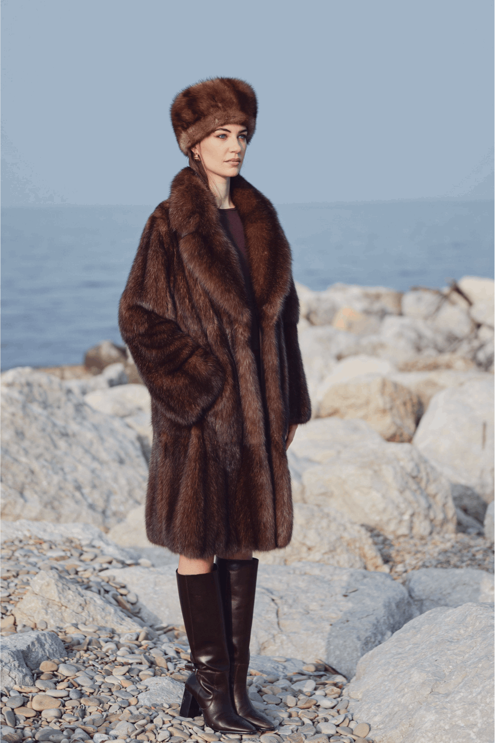 Sable fur coat | 100 cm