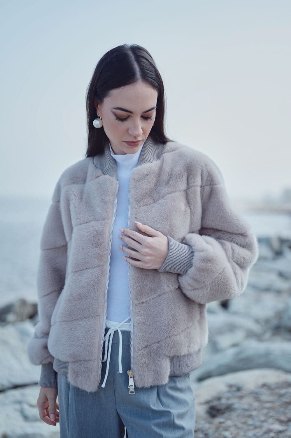 Blouson aviateur court | 65 cm