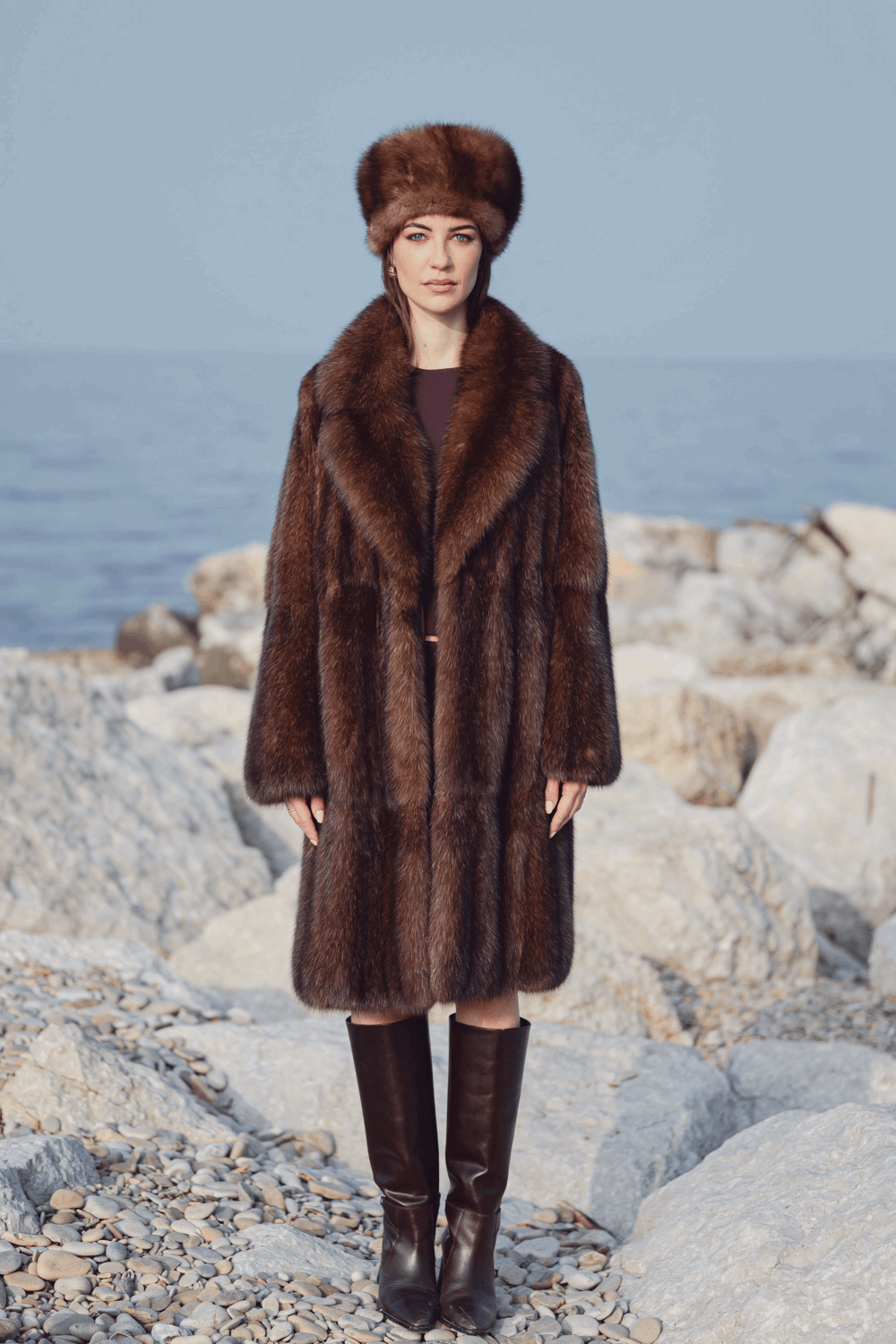 Sable fur coat | 100 cm